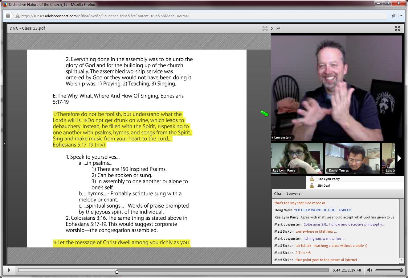 A typical online class